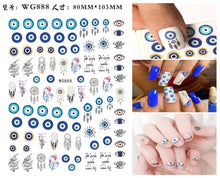 Load image into Gallery viewer, Evil Eye Nails - Evil Eye Nail Art Design Stickers - AccessoriesWG888