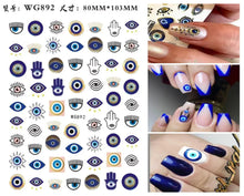 Load image into Gallery viewer, Evil Eye Nails - Evil Eye Nail Art Design Stickers - AccessoriesWG892
