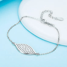 Load image into Gallery viewer, Back image of an Evil Eye necklace in the color silver in a beautiful and delicate, blue and white stone-studded eye-shaped Evil Eye