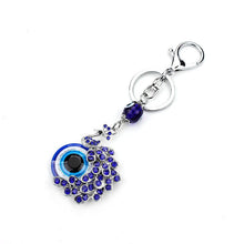 Load image into Gallery viewer, Evil Eye Peacock Metallic Keychain - Keychain