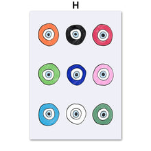 Load image into Gallery viewer, Evil Eye Posters - Series 1 - Home DecorMulti Color Evil Eyes5.1β x 7.1β