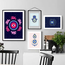 Load image into Gallery viewer, Evil Eye Posters - Series 1 - Home DecorEvil Eye with Dancing Rabbits5.1β x 7.1β