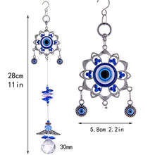 Load image into Gallery viewer, Evil Eye Wall Hanging with Angel Pendulum Design and Suncatcher Crystal - Wall Hanging