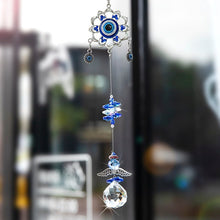 Load image into Gallery viewer, Evil Eye Wall Hanging with Angel Pendulum Design and Suncatcher Crystal - Wall Hanging