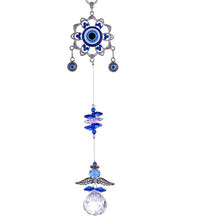 Load image into Gallery viewer, Evil Eye Wall Hanging with Angel Pendulum Design and Suncatcher Crystal - Wall Hanging