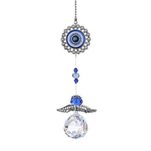Load image into Gallery viewer, Evil Eye Wall Hanging with Single Large Suncatcher Crystal - Wall Hanging