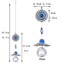 Load image into Gallery viewer, Evil Eye Wall Hanging with Single Large Suncatcher Crystal - Wall Hanging
