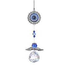 Load image into Gallery viewer, Evil Eye Wall Hanging with Single Large Suncatcher Crystal - Wall Hanging