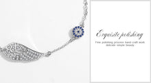 Load image into Gallery viewer, Evil Eye with Angel Wings Silver Bracelet - Bracelet
