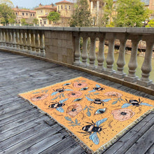 Load image into Gallery viewer, Evil Eye with Bees and Flowers Multipurpose Blanket, Wall Hanging, Sofa Cover, and More - Home Decor