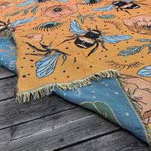 Load image into Gallery viewer, Evil Eye with Bees and Flowers Multipurpose Blanket, Wall Hanging, Sofa Cover, and More - Home Decor