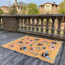 Load image into Gallery viewer, Evil Eye with Bees and Flowers Multipurpose Blanket, Wall Hanging, Sofa Cover, and More - Home Decor