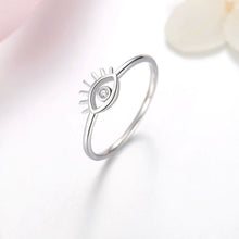 Load image into Gallery viewer, Evil Eye with Eye Lashes Silver Ring - Ring6