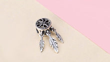 Load image into Gallery viewer, Evil Eye with Feathers Silver Pendant - Pendant