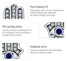 Load image into Gallery viewer, Evil Eye with Hamsa Hand Silver Stud Earrings - Earrings