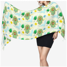 Load image into Gallery viewer, Evil Eye with Hamsa Hand Thin Shawls - AccessoriesGreen