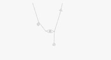 Load image into Gallery viewer, Evil Eye with Hearts and Holy Cross Silver Necklace - Necklace