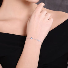 Load image into Gallery viewer, Evil Eye with Infinity Symbol Silver Bracelet - BraceletRose Gold