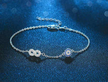 Load image into Gallery viewer, Evil Eye with Infinity Symbol Silver Bracelet - BraceletRose Gold