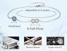 Load image into Gallery viewer, Evil Eye with Infinity Symbol Silver Bracelet - BraceletRose Gold