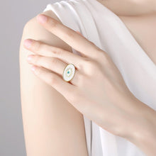 Load image into Gallery viewer, Evil Eye with Lashes Black Evil Eye Ring - RingWhite