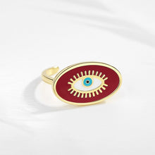 Load image into Gallery viewer, Evil Eye with Lashes Red Evil Eye Ring - RingRed