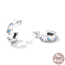 Load image into Gallery viewer, Evil Eye with Moon and Stars Silver Earrings - Earrings