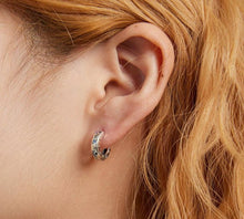 Load image into Gallery viewer, Evil Eye with Moon and Stars Silver Earrings - Earrings