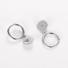 Load image into Gallery viewer, Evil Eye with Sun Silver Earrings - EarringsGold