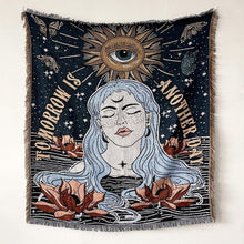 Load image into Gallery viewer, Evil Eye with Tomorrow is Another Day Text Multipurpose Blanket, Wall Hanging and More - Home Decor