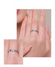 Load image into Gallery viewer, Evil Eyes and Hearts Silver Ring - Ring5