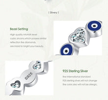 Load image into Gallery viewer, Evil Eyes and Hearts Silver Ring - Ring5