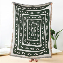 Load image into Gallery viewer, Evil Eyes inside Coiled Green Snake Multipurpose Blanket, Wall Hanging, and More - Home Decor