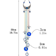 Load image into Gallery viewer, Evil Eyes with Cresent Moon Wall Hanging with Suncatcher Crystals - Wall Hanging