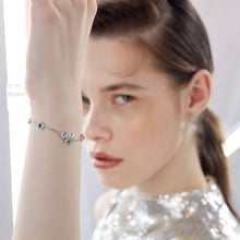 Load image into Gallery viewer, Evil Eyes with Elephants Silver Bracelet - BraceletRose Gold