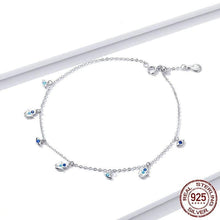 Load image into Gallery viewer, Evil Eyes with Hamsa Hands Silver Anklet - Anklet