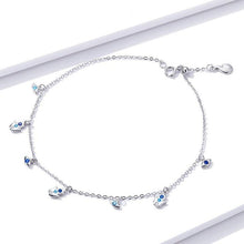 Load image into Gallery viewer, Evil Eyes with Hamsa Hands Silver Anklet - Anklet