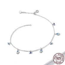 Load image into Gallery viewer, Evil Eyes with Hamsa Hands Silver Anklet - Anklet