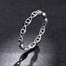Load image into Gallery viewer, Eye Shaped Evil Eye Finger Wrap Ring - Ring6Dark Blue