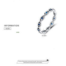 Load image into Gallery viewer, Eye Shaped Evil Eye Finger Wrap Ring - Ring6Dark Blue