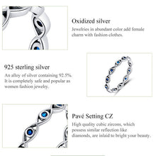 Load image into Gallery viewer, Eye Shaped Evil Eye Finger Wrap Ring - Ring6Dark Blue