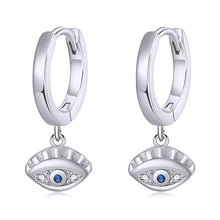 Load image into Gallery viewer, Eye Shaped Evil Eye Hoop Earrings - EarringsRose Gold