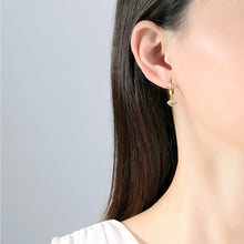 Load image into Gallery viewer, Eye Shaped Evil Eye Hoop Earrings - EarringsRose Gold