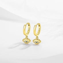 Load image into Gallery viewer, Eye Shaped Evil Eye Hoop Earrings - EarringsRose Gold