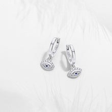 Load image into Gallery viewer, Eye Shaped Evil Eye Hoop Earrings - EarringsRose Gold