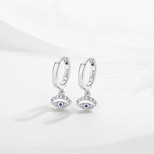 Load image into Gallery viewer, Eye Shaped Evil Eye Hoop Earrings - EarringsRose Gold