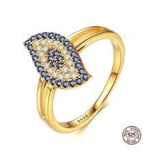 Load image into Gallery viewer, Eye Shaped Evil Eye Silver Cluster Ring - Ring6