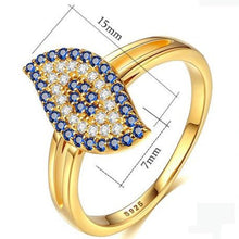 Load image into Gallery viewer, Eye Shaped Evil Eye Silver Cluster Ring - Ring6