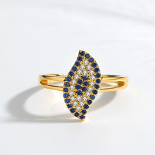 Load image into Gallery viewer, Eye Shaped Evil Eye Silver Cluster Ring - Ring6