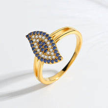 Load image into Gallery viewer, Eye Shaped Evil Eye Silver Cluster Ring - Ring6